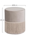 Pouf Leilani effetto velluto grigio chiaro D38 cm