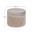 Pouf Leilani effetto velluto grigio chiaro D45 cm