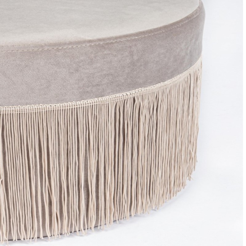 Pouf Leilani effetto velluto grigio chiaro D45 cm