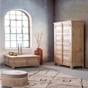 Pouf Leilani effetto velluto grigio chiaro D45 cm