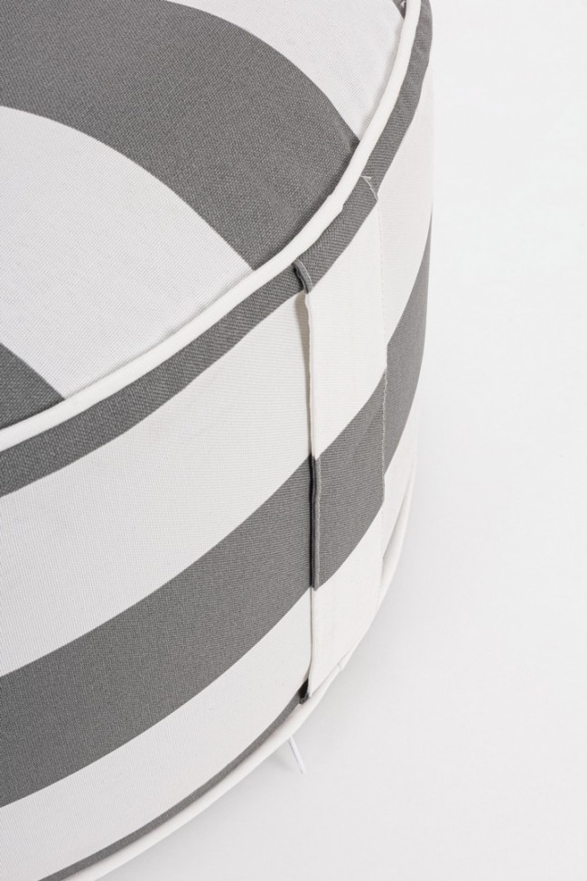 Pouf Righe Gonfiabile Bianco-Grigio