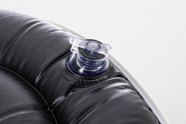 Pouf Righe Gonfiabile Bianco-Grigio