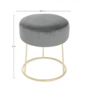 Pouf clarissa grigio oro design cm 35 x 40 h