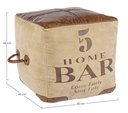Pouf cubo in pelle stile industriale cm 45x45x45h