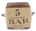 Pouf cubo in pelle stile industriale cm 45x45x45h