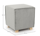 Pouf in velluto vintage Grigio Chiaro ADELINE 40x40x h44 cm