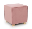 Pouf in velluto vintage Rosa Antico ADELINE 40x40x h44 cm