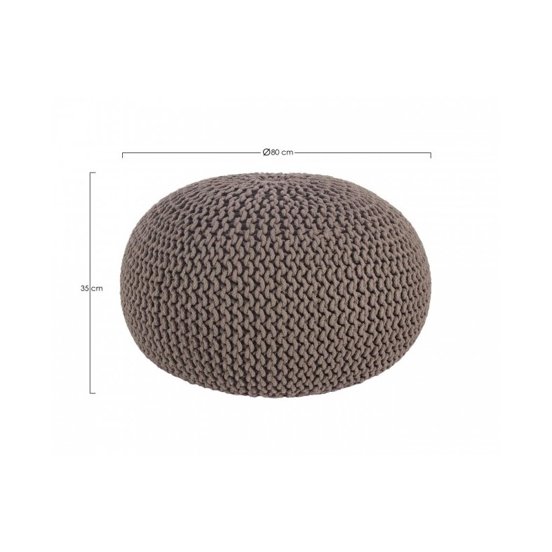 Pouf intrecciato grigio scuro bizzotto cm 80