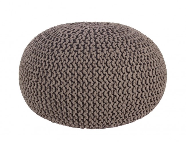 Pouf intrecciato grigio scuro bizzotto cm 80