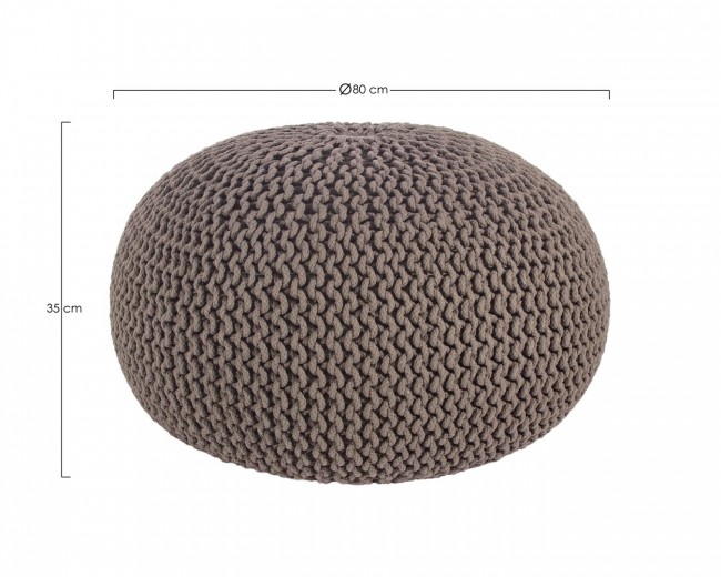 Pouf intrecciato grigio scuro bizzotto cm 80