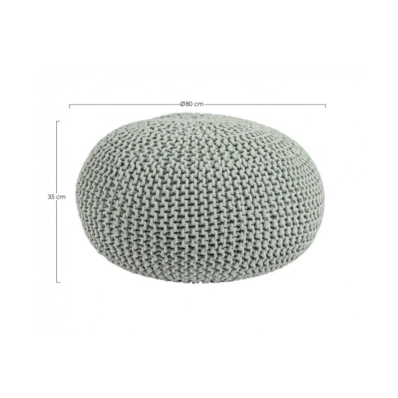 Pouf intrecciato menta bizzotto cm 80