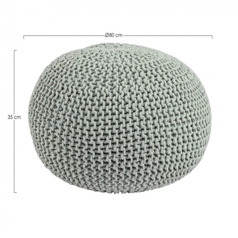 Pouf intrecciato menta bizzotto cm 80