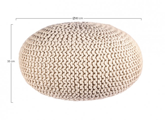 Pouf intrecciato sabbia bizzotto cm 80