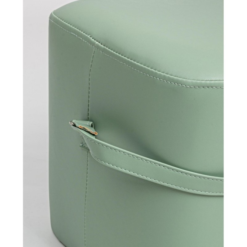 Pouf rettangolare in similpelle con manico GIONA Verde Chiaro 51x34x h35 vm