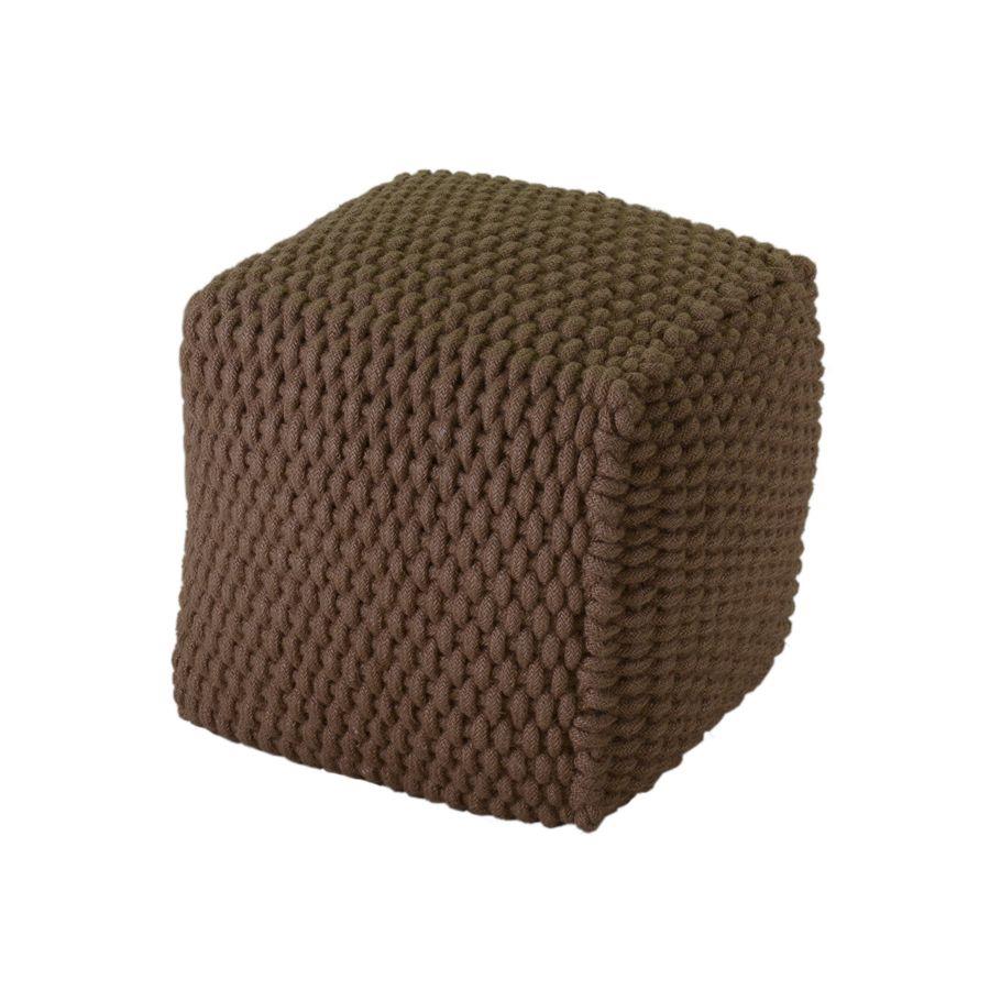 Pouf tessuto quadrato marrone cm 43 x 43 x h 43