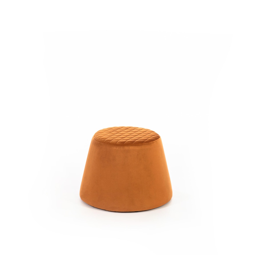 Pouf velluto metallo arancione cm 46,5 x 46,5 x h 33