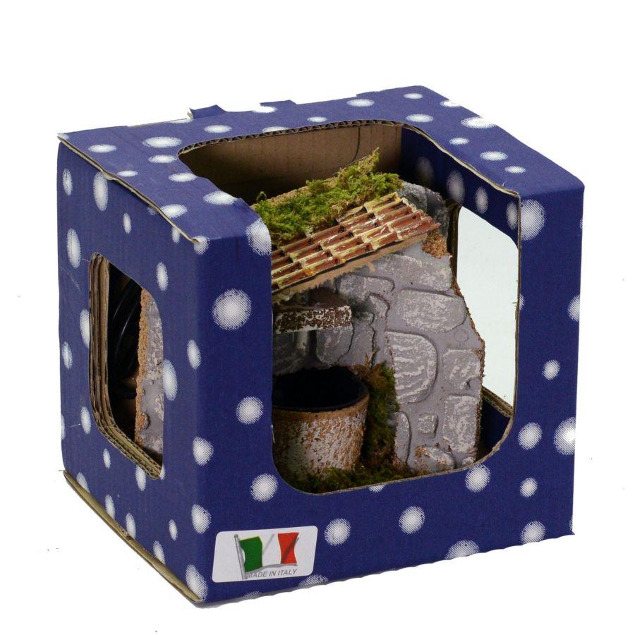 Presepe con fontana elettrica cm14,5x14,5h15
