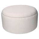 Puff contenitore tessuto boucle 1-2 crema tondo cmø60h33