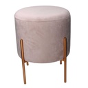 Puff contenitore tessuto grigio con gambe cm ø40h51