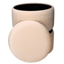 Puff contenitore velluto 1-2 crema cm ø39h49