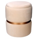 Puff contenitore velluto 1-2 crema cm ø39h49
