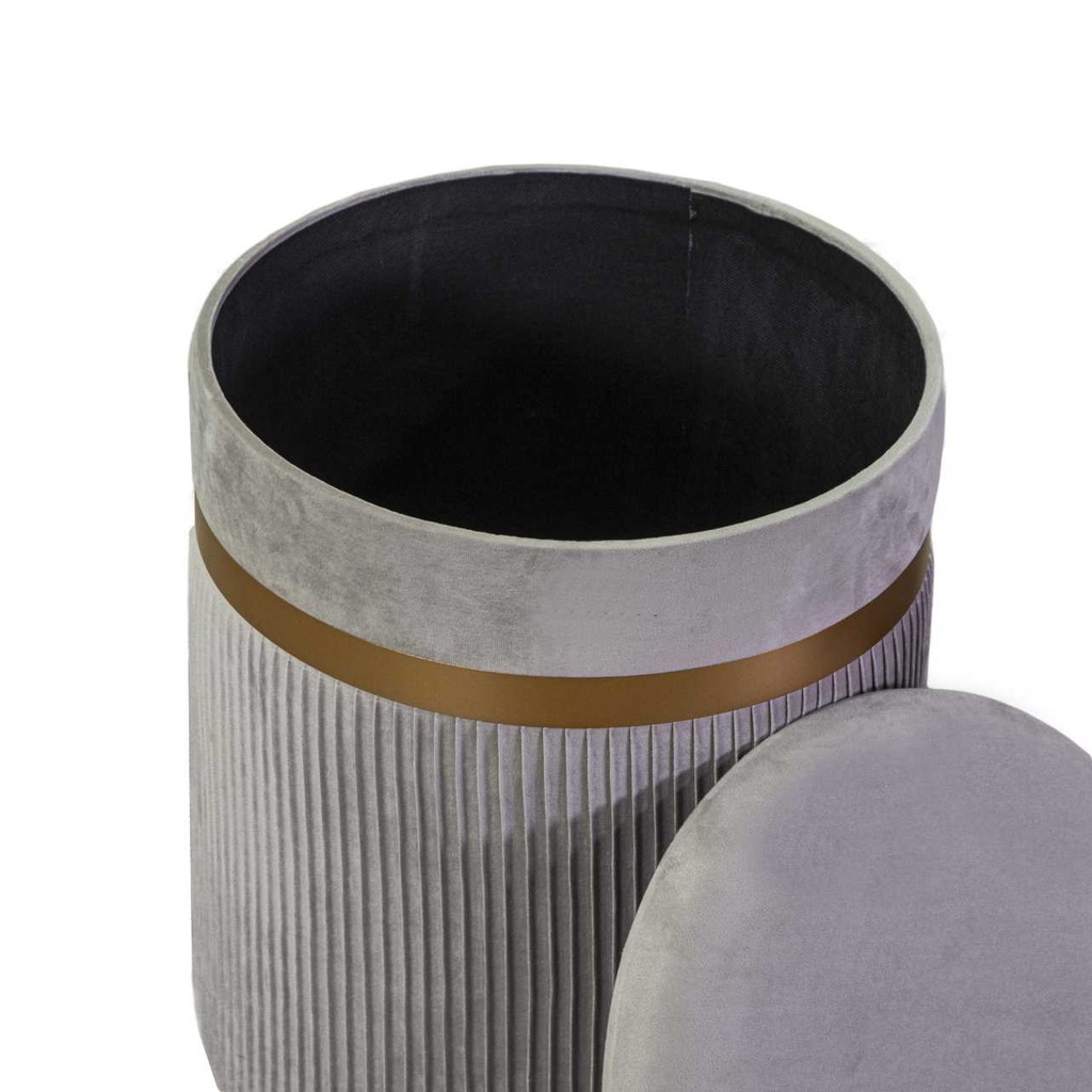 Puff velluto 1-2 grigio chiaro cm ø39h49