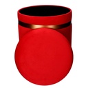 Puff contenitore velluto 1-2 linea altarosso cm ø39h49