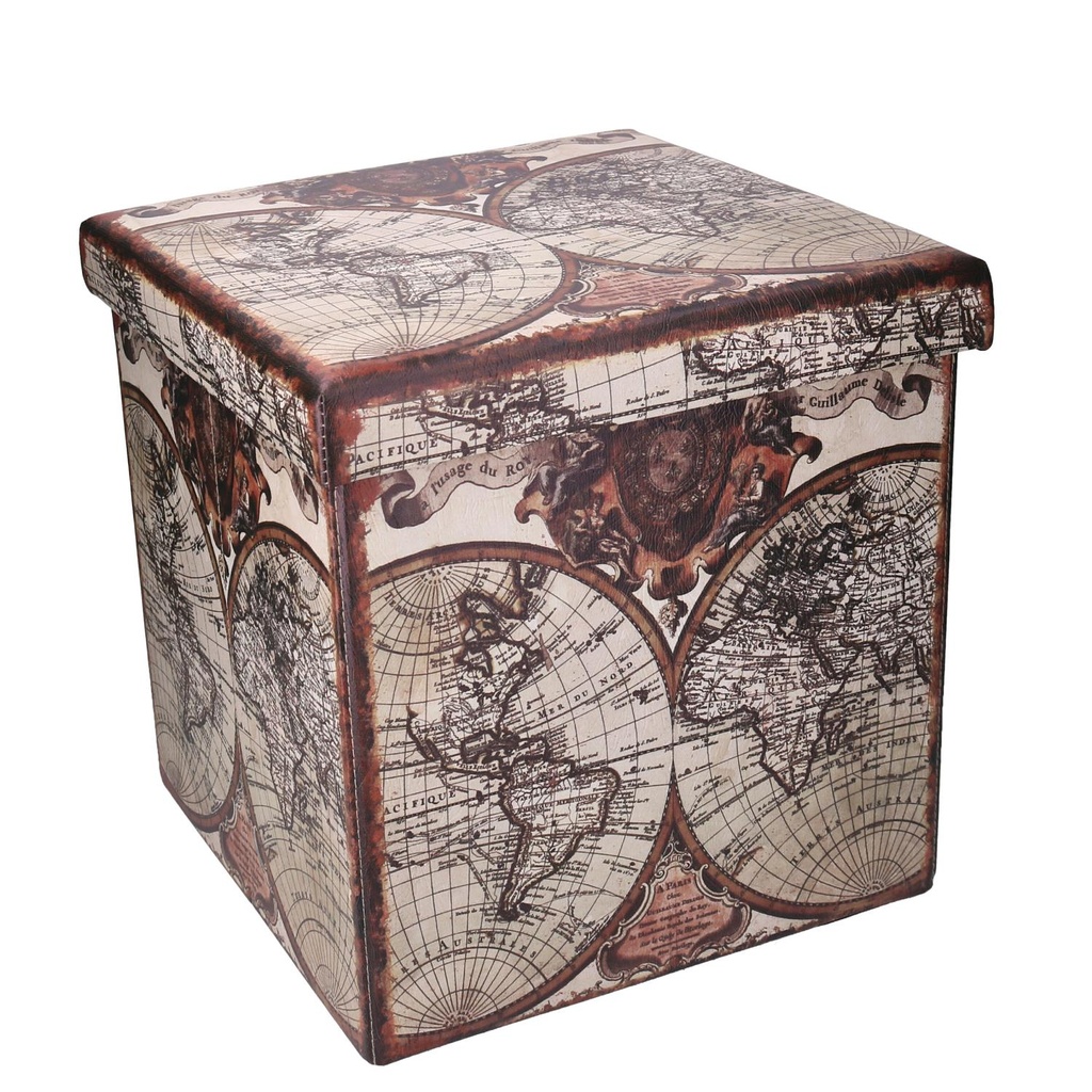 Foldable pouf with square globe cm38x38h38