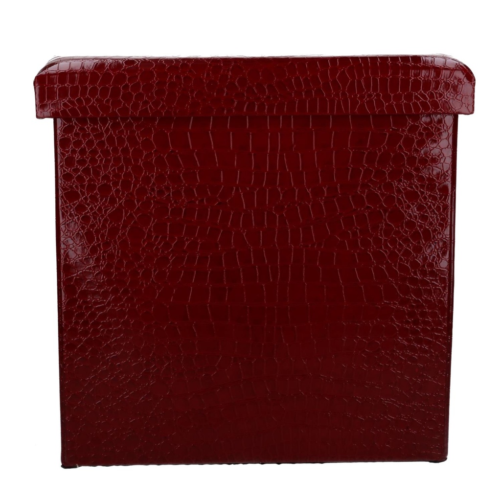 Puff ecopelle rosso quadro cm30x30h30