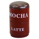 Pouff metallo tazzine rosso tondo cm 44 x 30 x h50