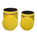 Puff velluto 1-2 giallo cm ø39h49