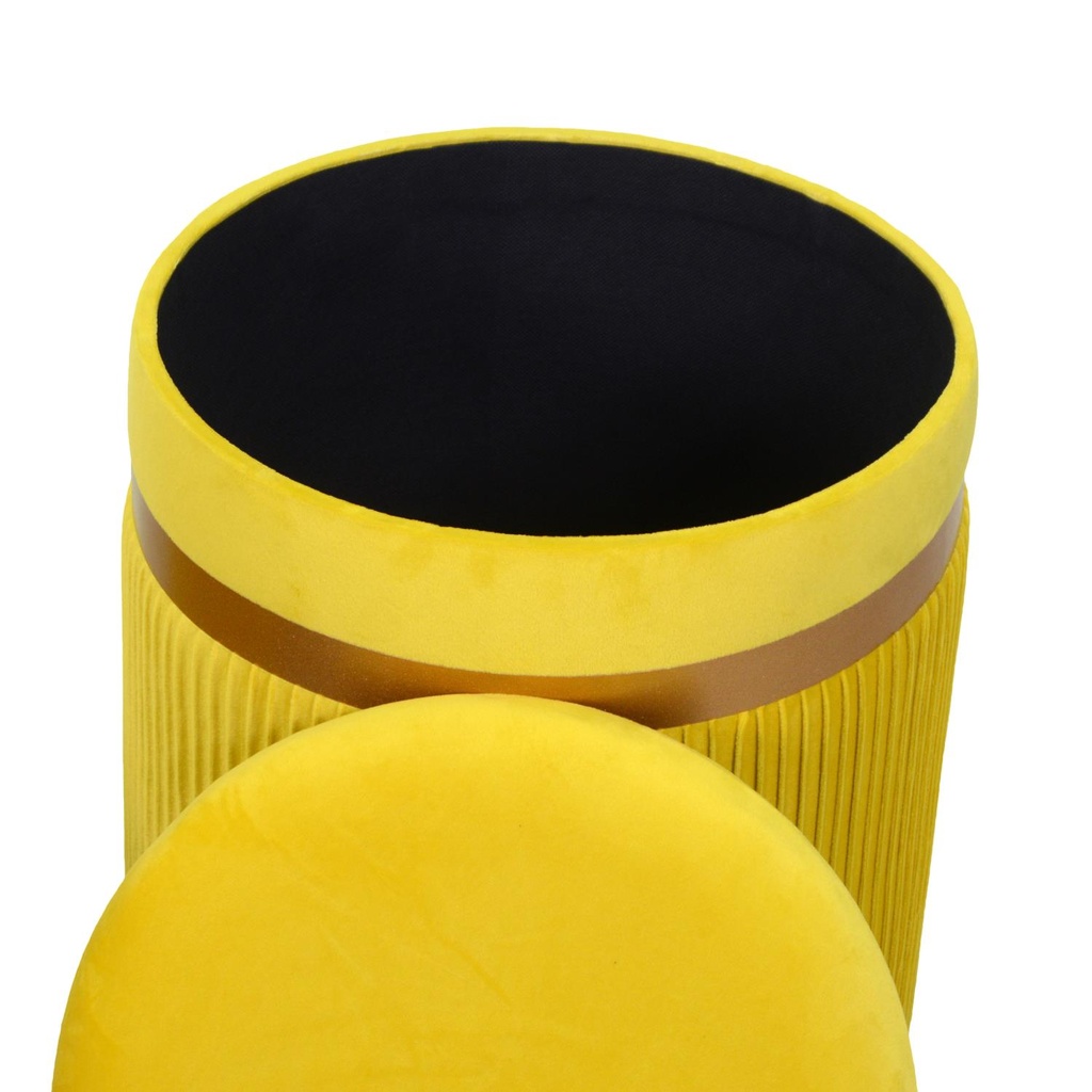 Puff velluto 1-2 giallo cm ø39h49