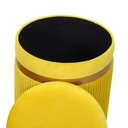 Puff velluto 1-2 giallo cm ø39h49