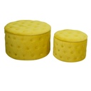 Puff velluto 1-2 giallo cm ø70h42