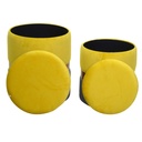 Puff velluto 1-2 giallo-grigio chiaro cm ø39h49