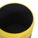 Puff velluto 1-2 giallo-grigio chiaro cm ø39h49