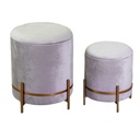 Puff velluto 1-2 grigio chiaro cm ø39h49