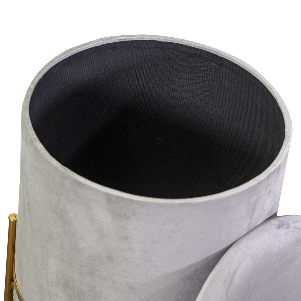 Puff velluto 1-2 grigio chiaro cm ø39h49