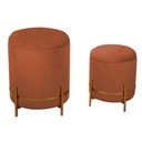 Puff velluto 1-2 terra di siena cm ø39h49