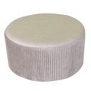 Puff velluto beige tondo cm ø56h28