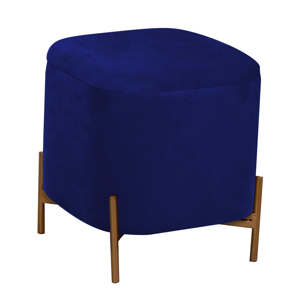 Puff velluto blu cm38x38h45