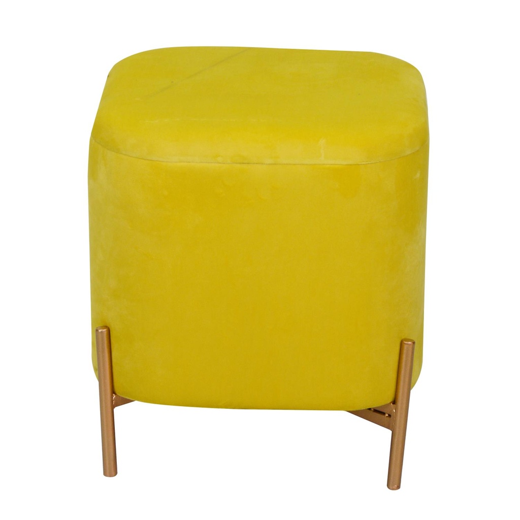 Puff velluto giallo cm38x38h45