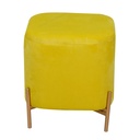 Puff velluto giallo cm38x38h45