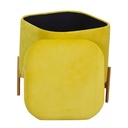 Puff velluto giallo cm38x38h45
