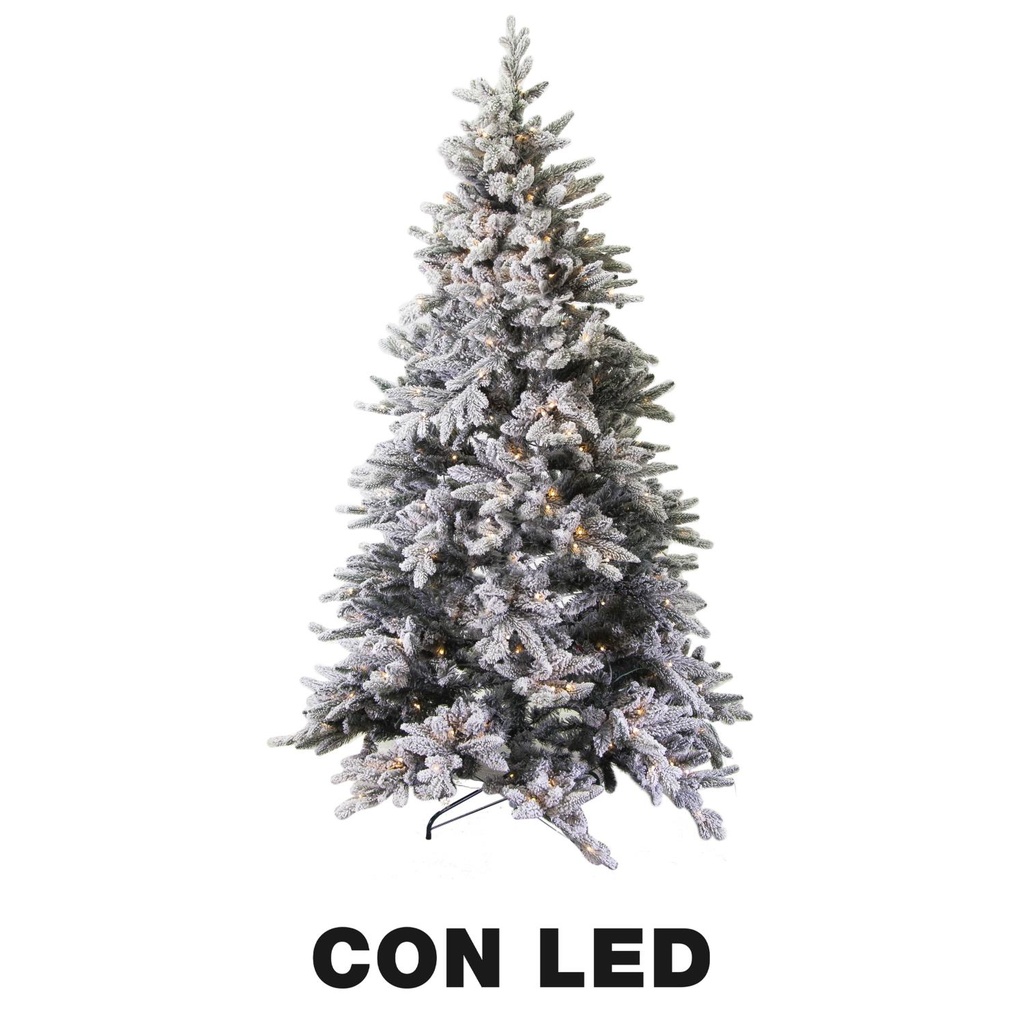 Albero tallinn innevato 1167 rami 300 LED verde cm ø112h210
