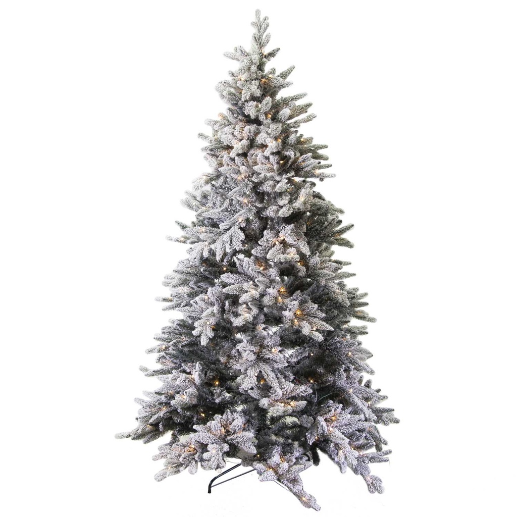 Albero tallinn innevato 1167 rami 300 LED verde cm ø112h210