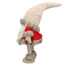 Pupazzo tessuto gnomo grigio rosso cm35x25h90