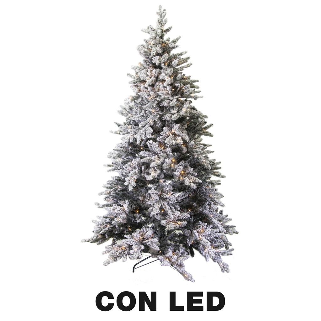 Albero tallinn innevato 851 rami 230 LED verde cm ø97h180