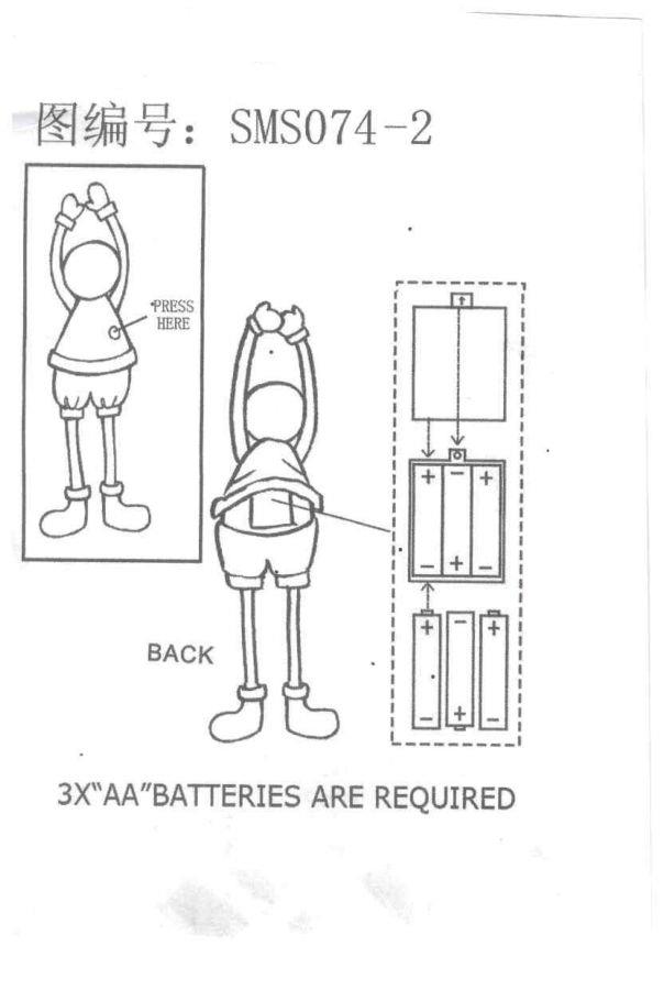 Pupazzo tessuto rosso verde con musica e movimento cm14x11h34-54
