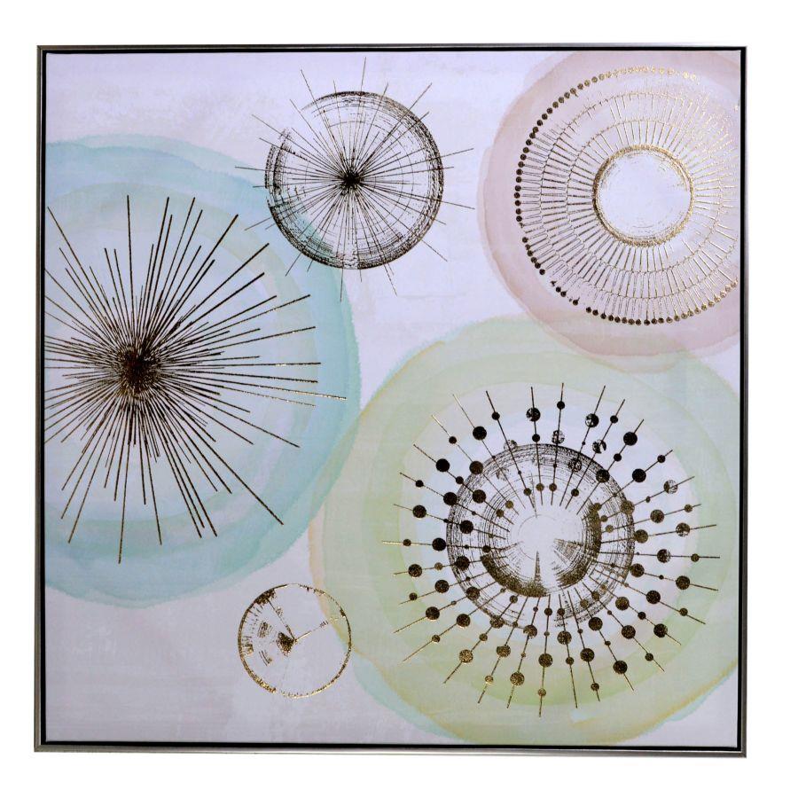 Quadro dipinto astratto colori pastello cm 82 x 82 x h 4,5